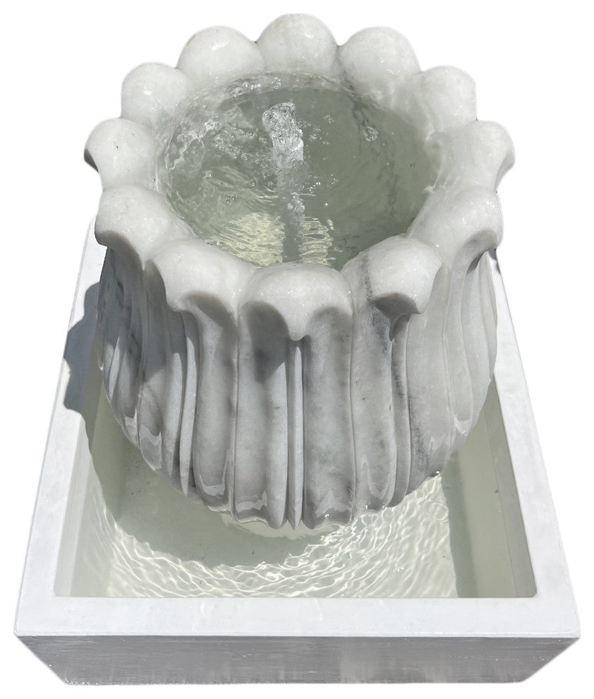 White Marble Tulip Fountain
