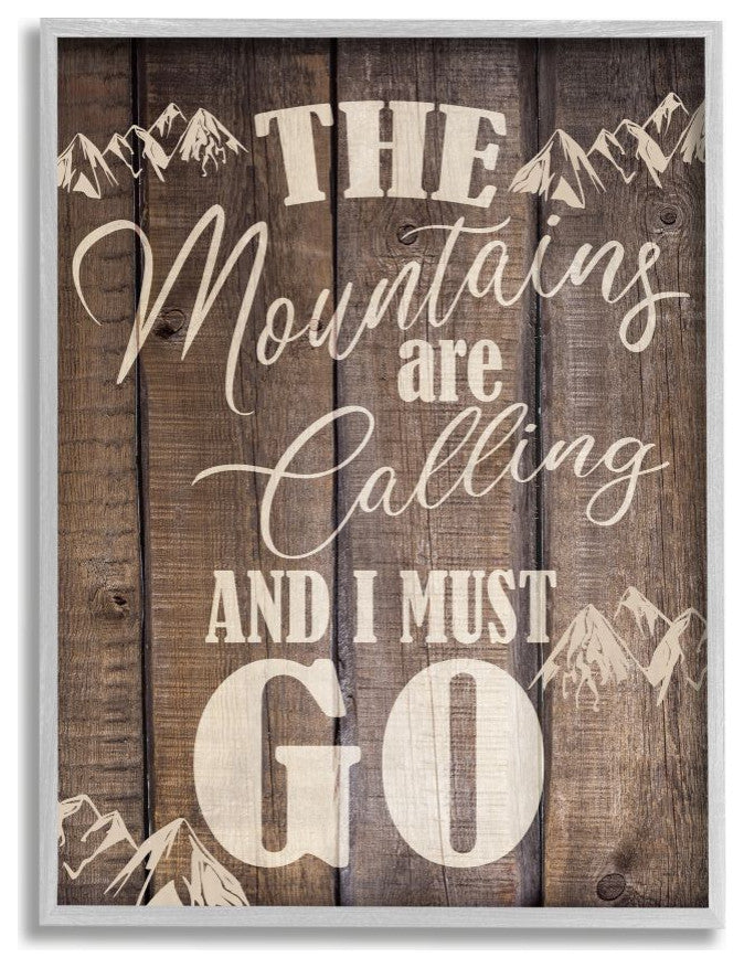 Mountains Landscape Country Wood Te"xtured Word Design, 11"x14"