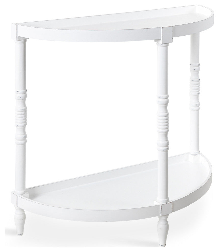 Bellport Wood Console Table with Shelf, White, 30x14x30