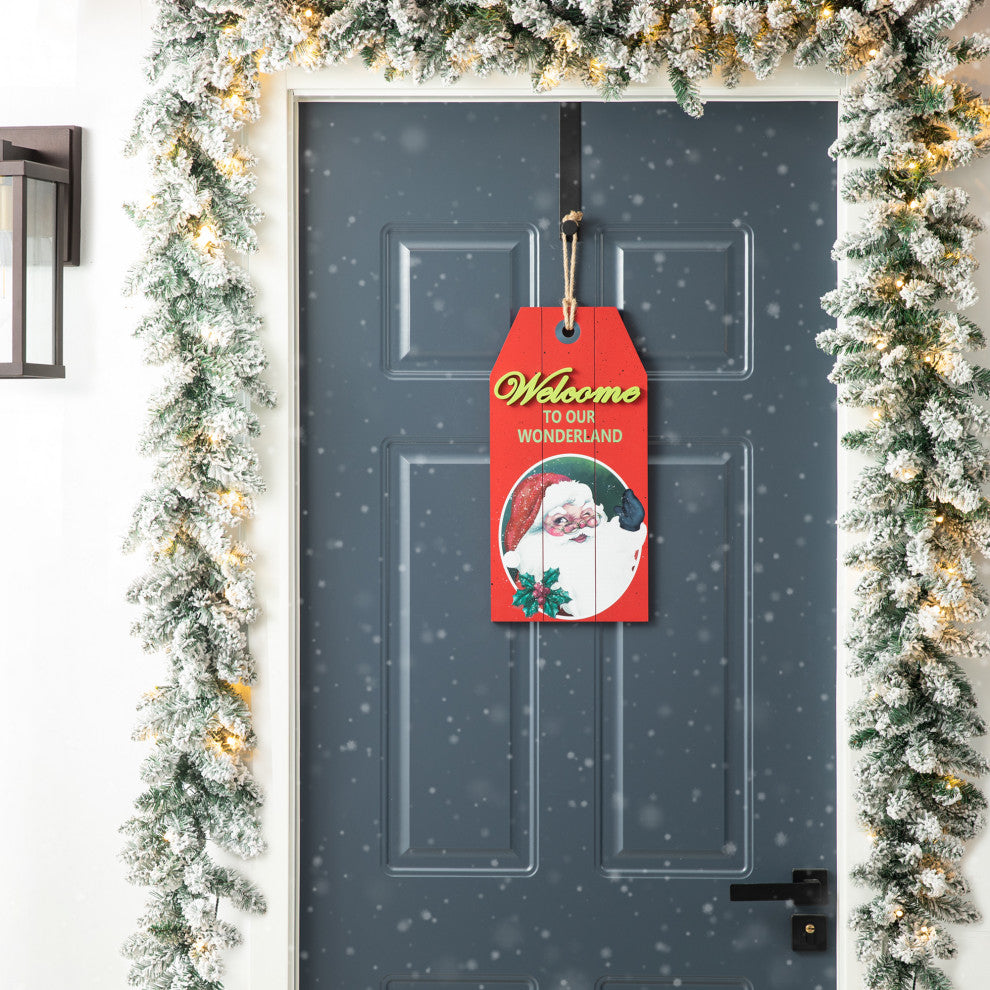 18"H Wooden Christmas Santa Door Hanger