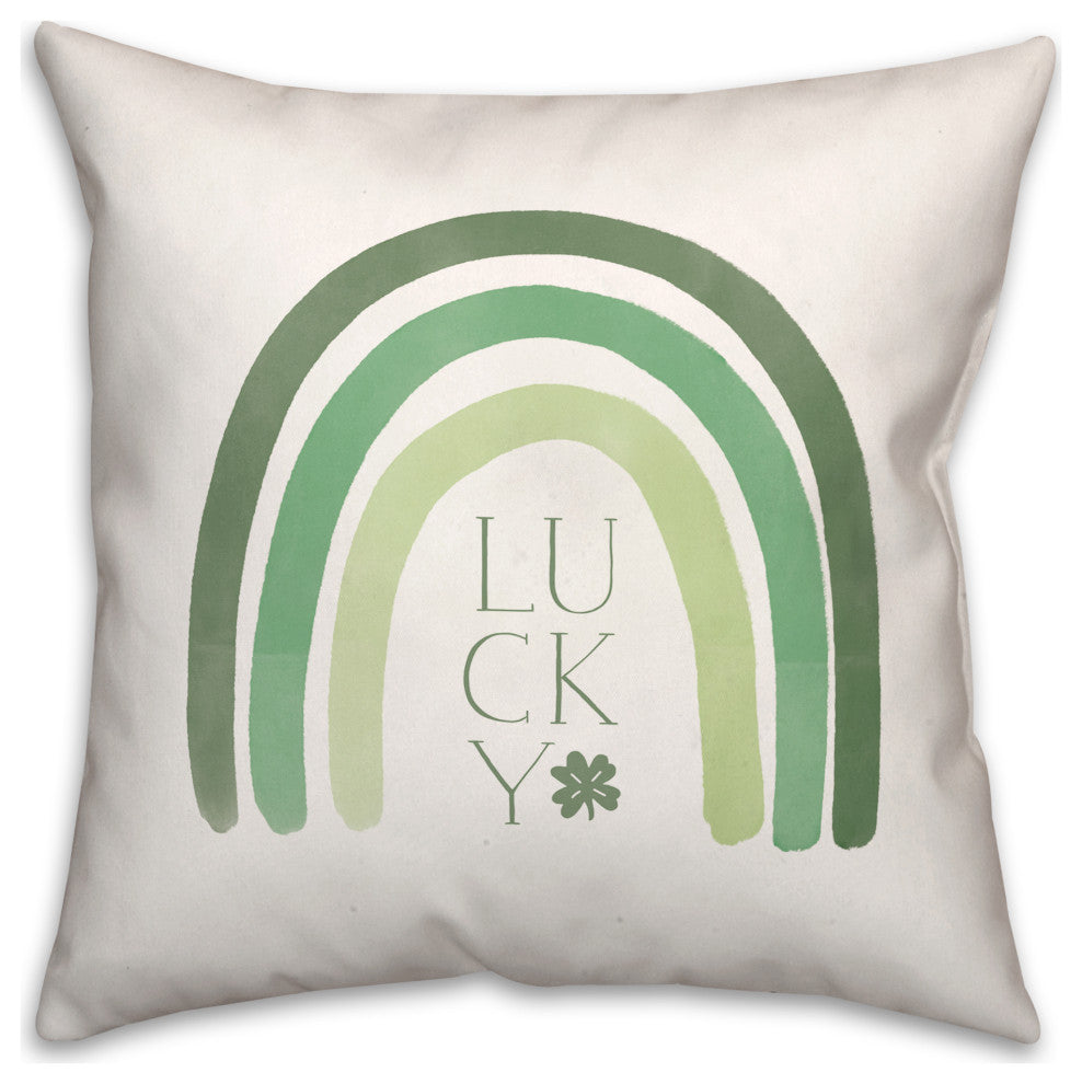 Lucky Rainbow 18x18 Spun Poly Pillow