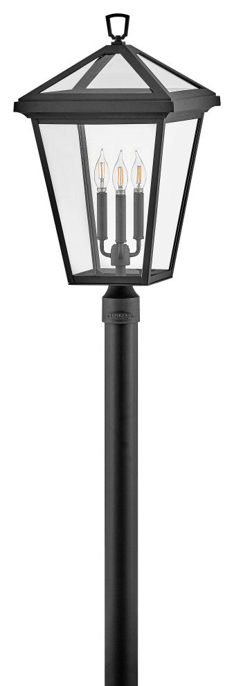 Hinkley Alford Place 26" Lg Post Top / Pier Mount Lantern, Museum Black