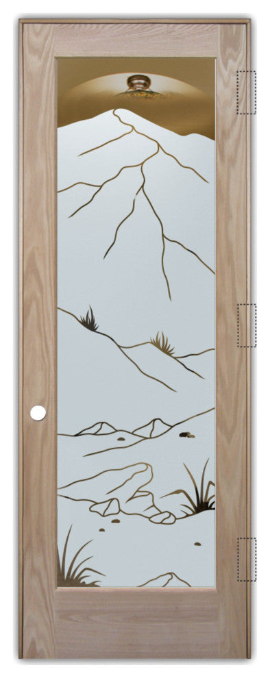 Interior Prehung Door or Interior Slab Door - Mountains Foliage - Oak - 30"...