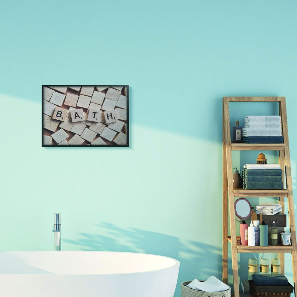 Stupell Industries Bath Scrabble Letters Bathroom Photograph, 16 x 20