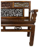 Consigned Late 19th Century Chinese Carved Hall Bench, Love Seat