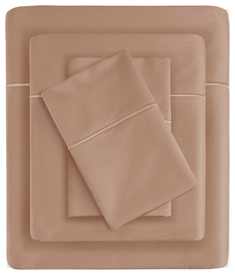 Beautyrest 600 Thread Count Cooling 4-Piece Sheet Set, Rose Gold Brown, King