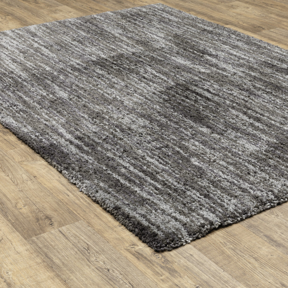 Ashton Distressed Solid Shag Area Rug, 9.10X12.10