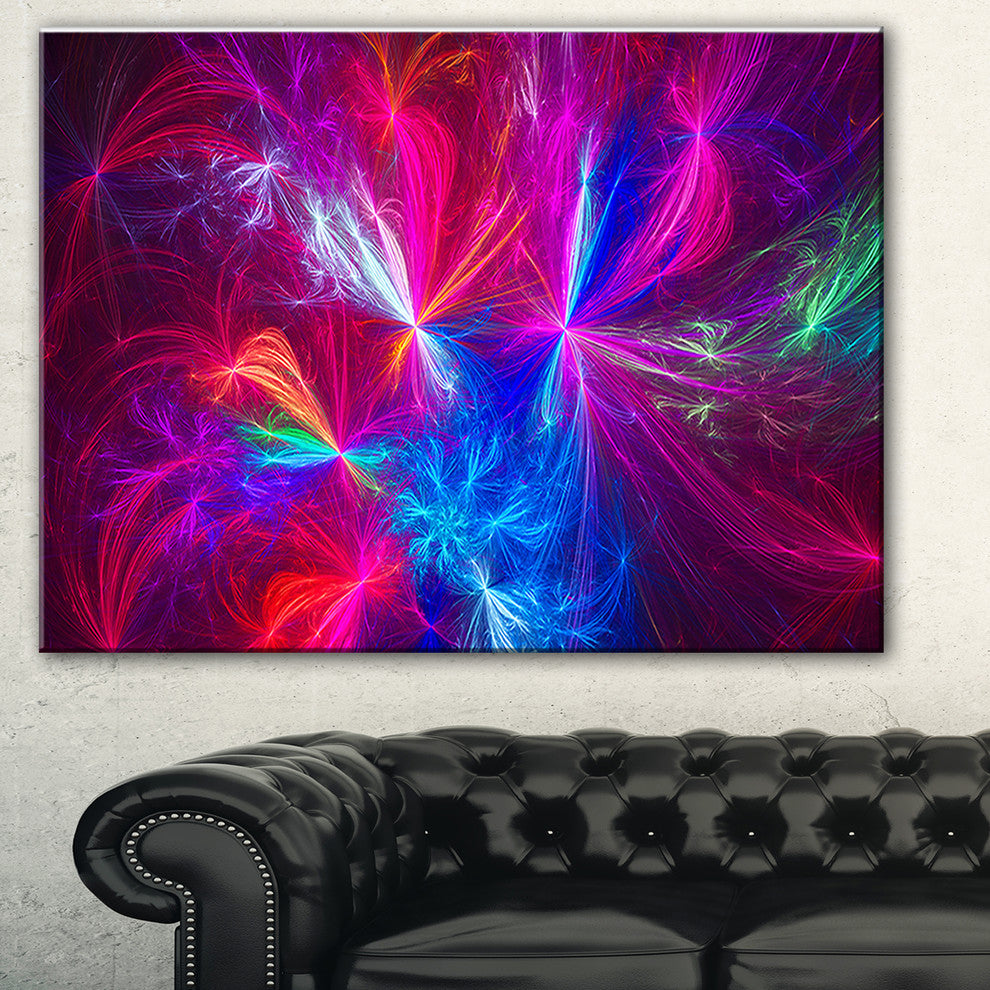 "Christmas Fireworks Red" Digital Art Canvas Print
