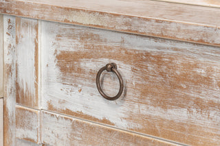 Close-up of drawer front with ring pull.