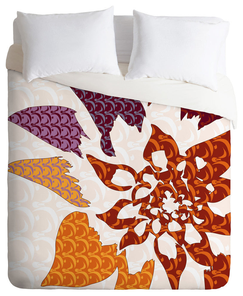 Deny Designs Karen Harris Constance In Orange Blossom Duvet Cover-Lightweight