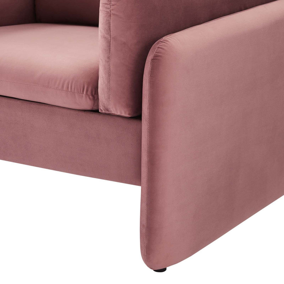 Armchair Accent Chair, Velvet, Pink, Modern, Living Lounge Hotel Hospitality