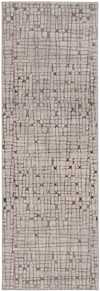 KAS Inspire 7502 Ivory/Gray Escape Area Rug, 2'2"x6'11" Runner