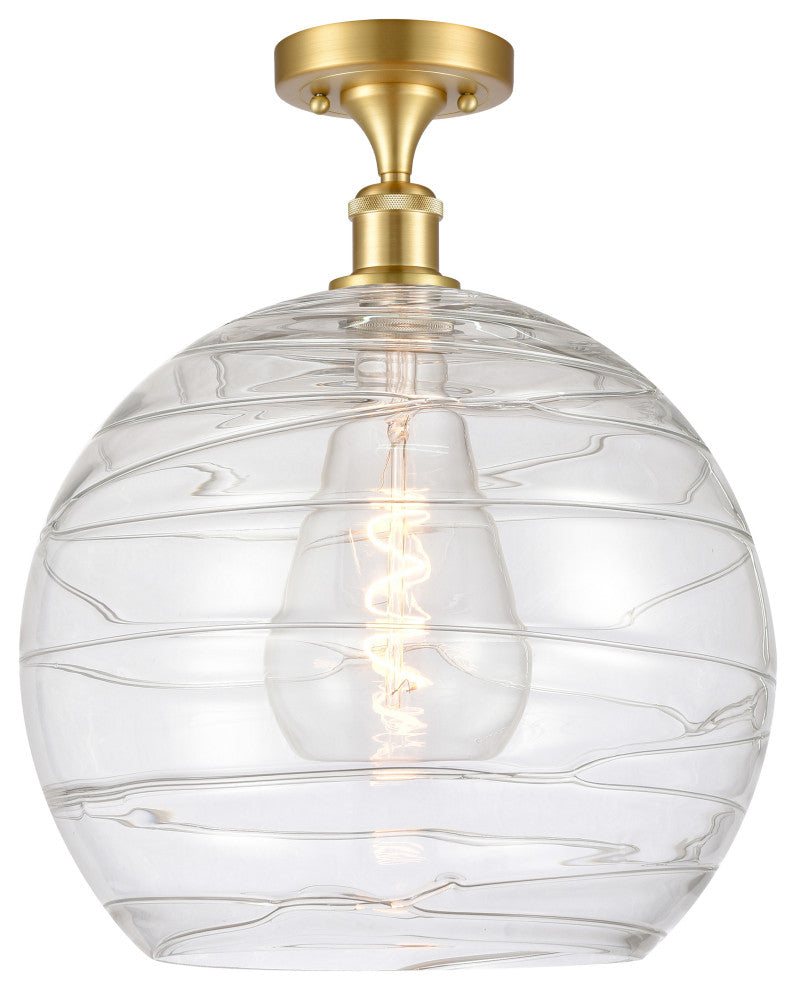 Innovations 516-1C-SG-G1213-14-LED 1-Light Semi-Flush Mount, Satin Gold