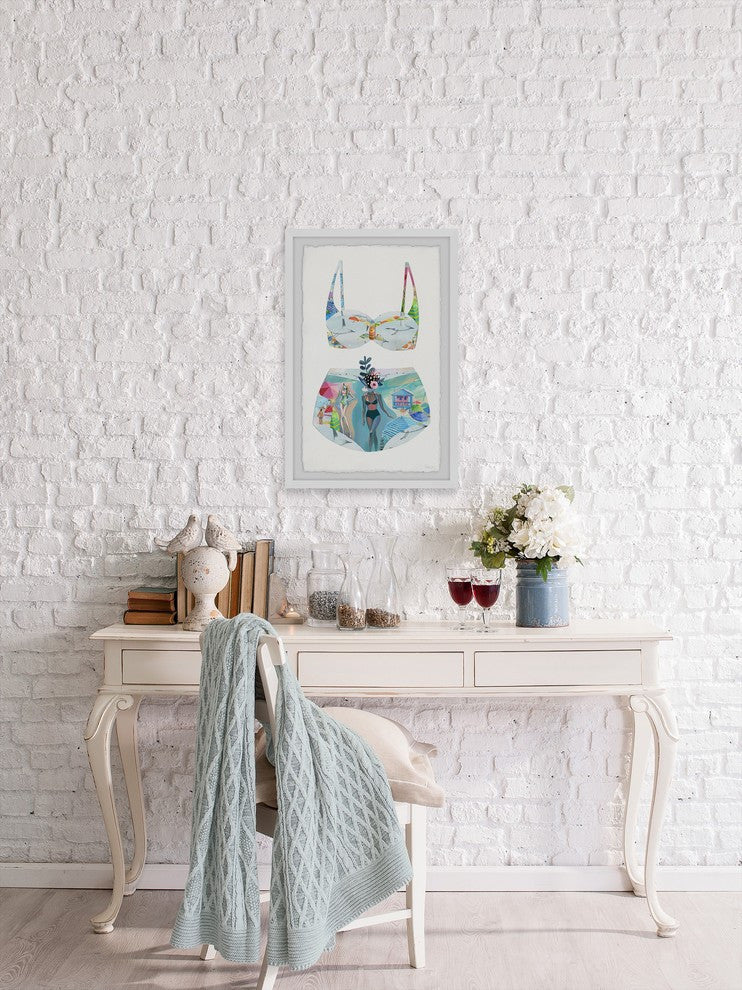 "Chilling Babe Swimsuit" Framed Painting Print, 12"x18"