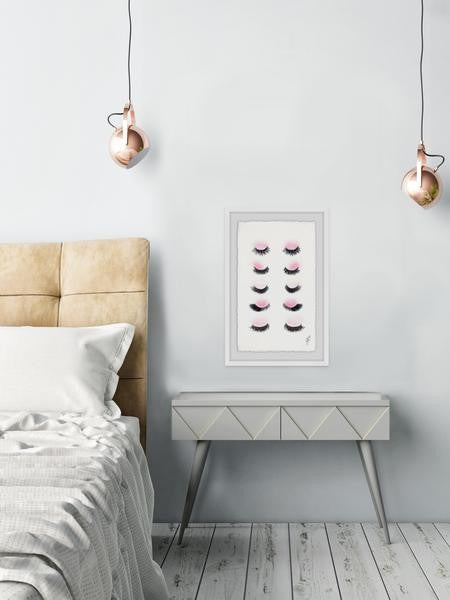 "Rows of Lashes" Framed Painting Print, 12"x18"