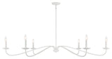 6-Light Chandelier, Matte Black, Bisque White