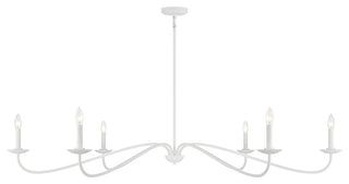 6-Light Chandelier, Matte Black, Bisque White