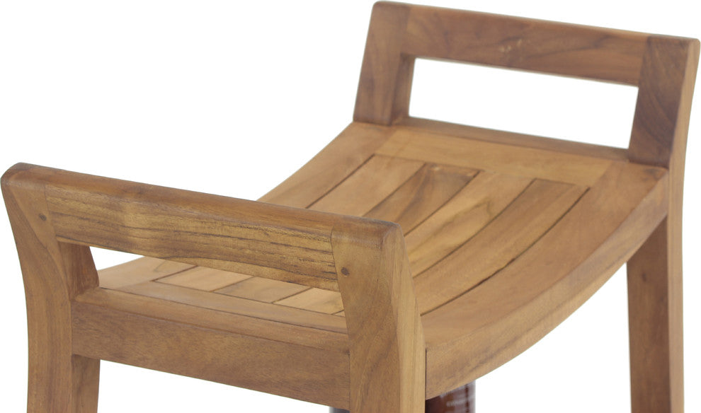 Patented AsiaÂ® Ascend Teak Shower Bench with Shelf