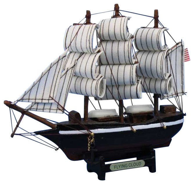 Wooden Flying Cloud Tall Model Clipper Ship, 7"