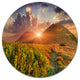 Colorful Fall Landscape In Mountains, Landscape Disc Metal Artwork, 23"