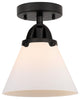 Large Cone Semi-Flush Mount, Matte Black, Matte White, Matte White