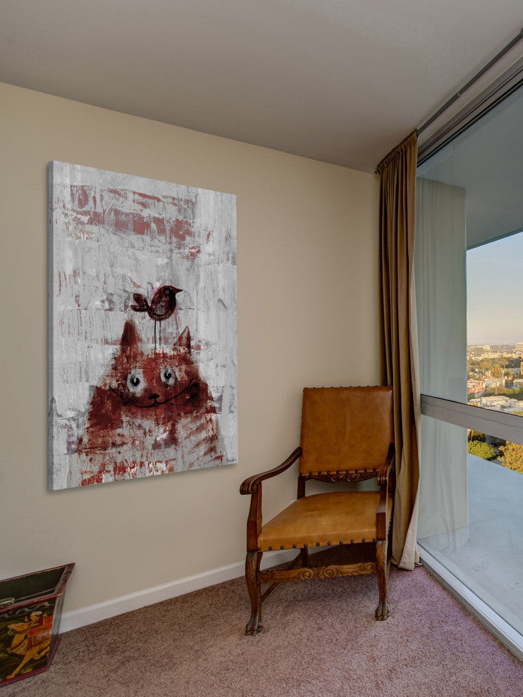 "Bird Head" Painting Print on Wrapped Canvas, 40"x60"