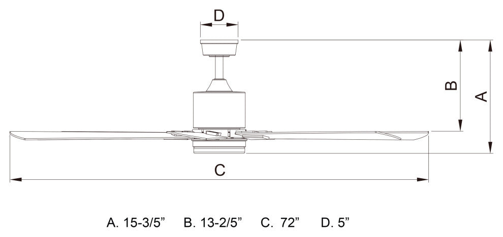 Wheelock 72" Ceiling Fan, Satin Nickel