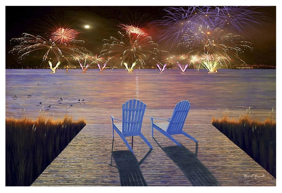 "Fireworks Over Idle Hour" Digital Paper Print by Diane Romanello, 32"x22"