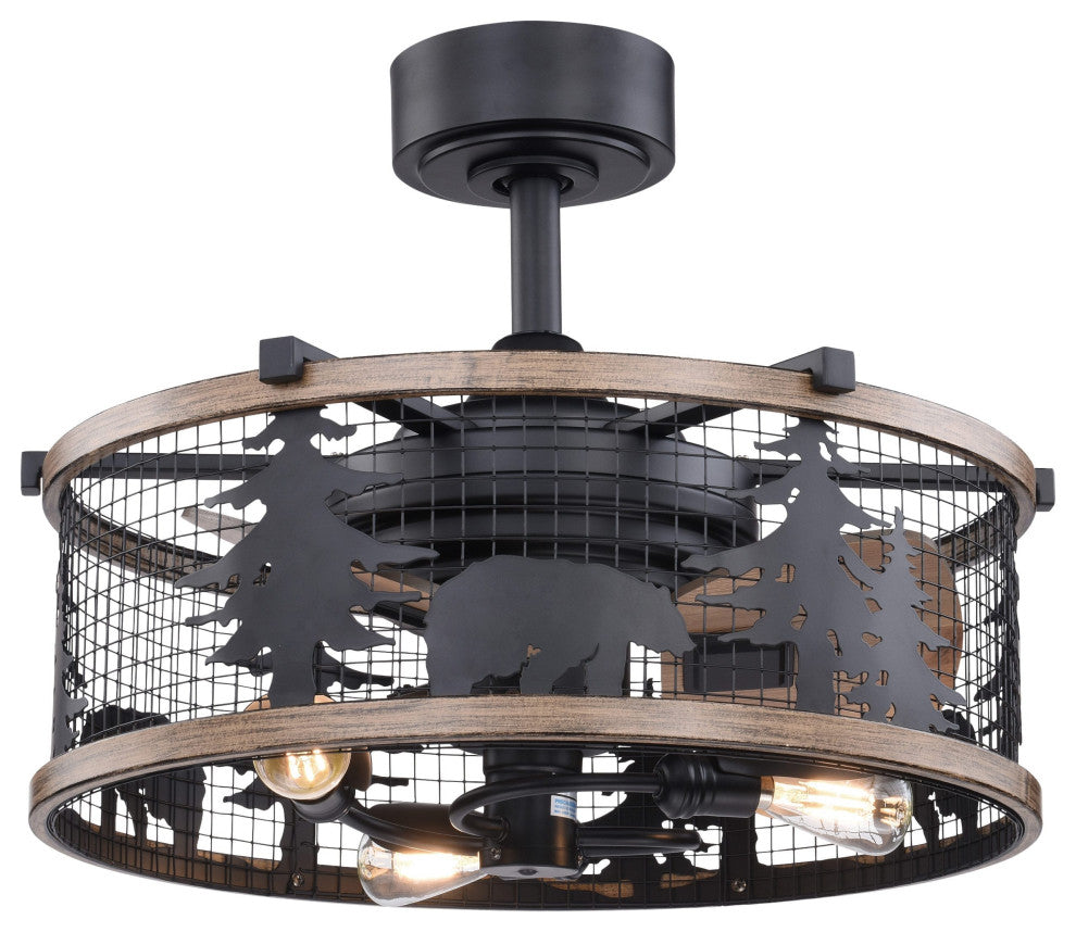 Kodiak 21" Ceiling Fan, Oil Rubbed Bronze and Burnished Teak