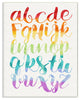"Rainbow Colors Alphabet ABC" Wall Plaque Art