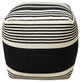 Ivory Machine Woven Newsom Pouf, 18" Cube