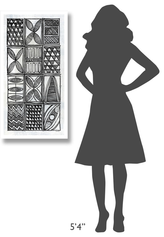 "Patterns of the Amazon V BW" Digital Paper Print by Kathrine Lovell, 20"x38"