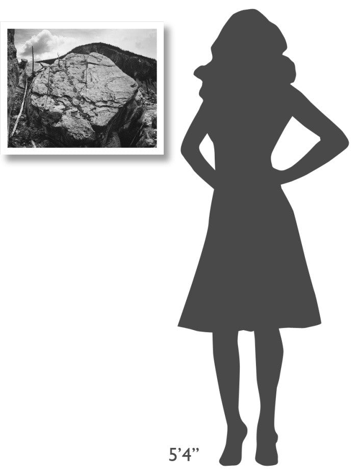 "Boulder, Hill, Rocks at Silver Gate, Yellowstone, 1941-1942" Paper Art, 24"x20"
