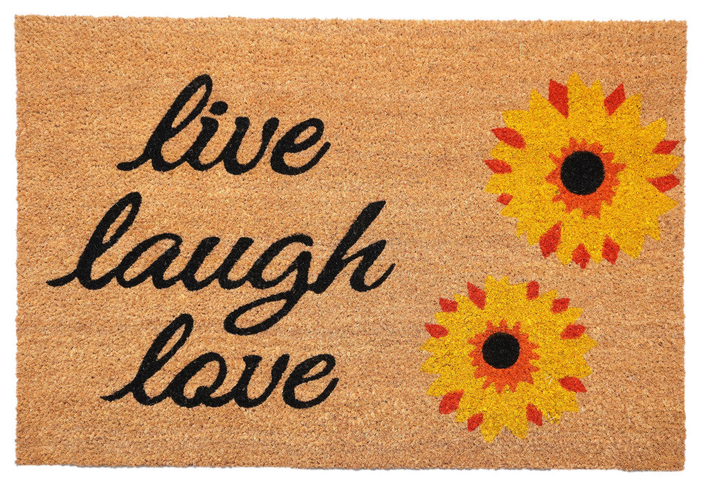 Sunflower Live Laugh Love Doormat, 24"x36"