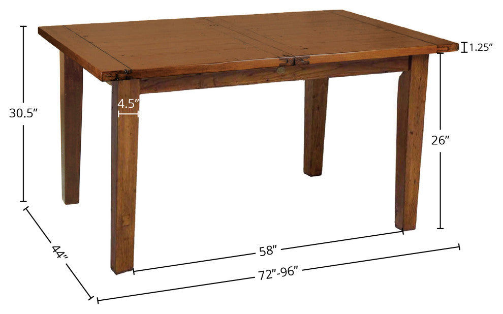 Irish Coast 72" Wide Butterfly Leaf Dining Table