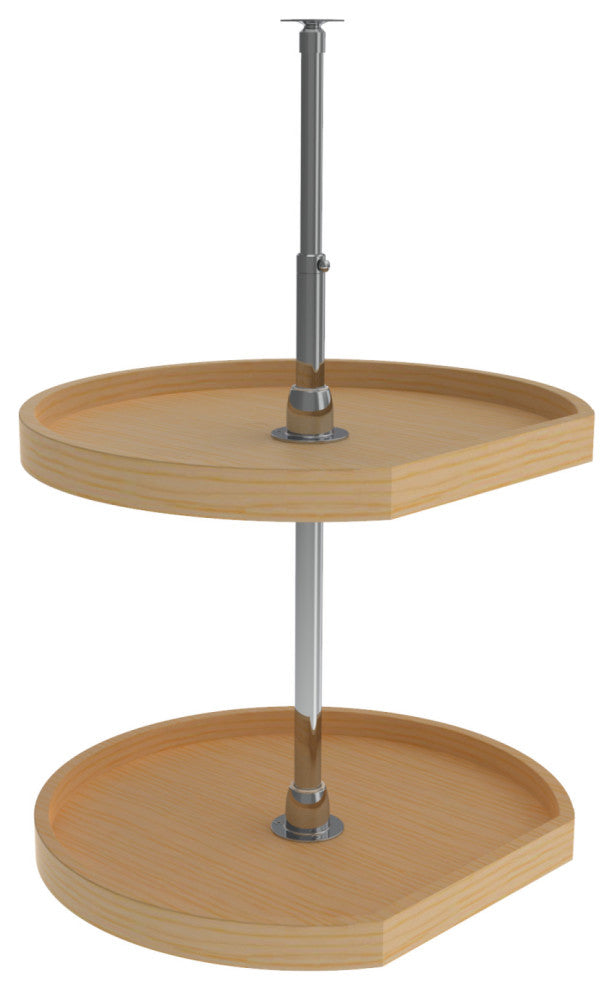 Wood D-Shape 2-Shelf Lazy Susans for Corner Wall Cabinets, 20"