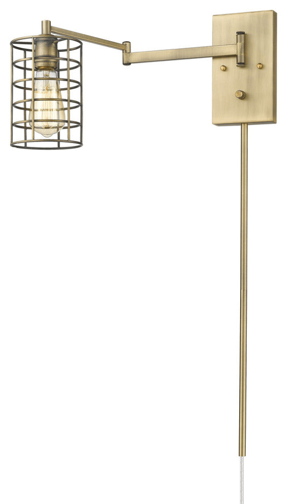 Industrial Gold Metal Wall Sconce