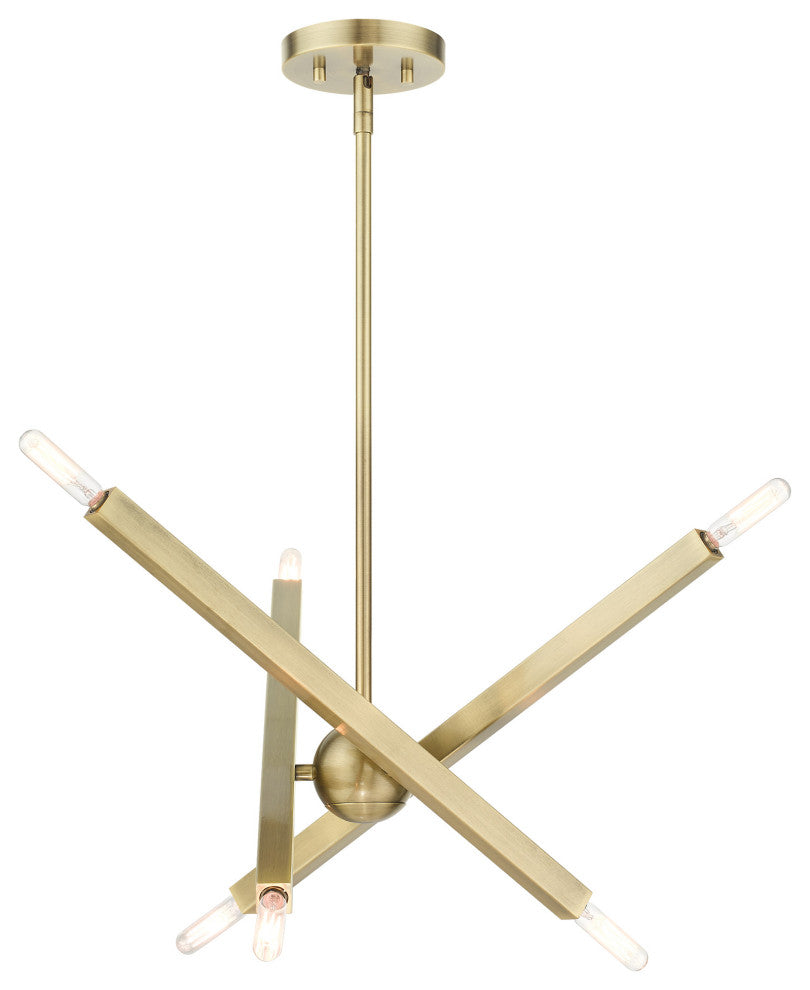 Antique Brass Modern, Urban, Sputnik, Dynamic, Timeless Chandelier