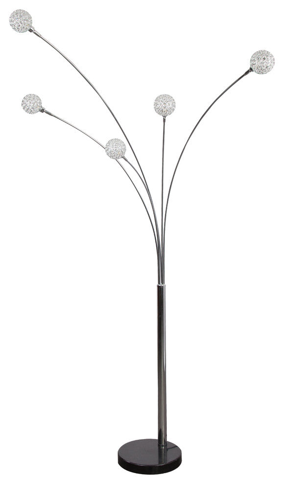 88" Crystal Ball Arc Floor Lamp