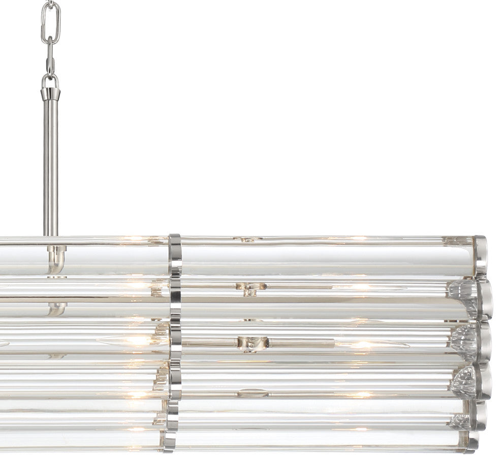 Crystorama ELL-B3007-PN, 6-Light Chandelier, Polished Nickel