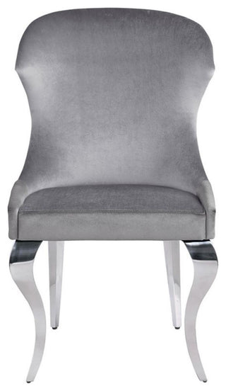 Maklaine 18" Modern Velvet Upholstered Wingback Dining Side Chair in Gray