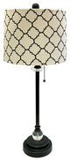 28" Crystal Buffet Lamp With Moroccan Drum Shade, Oil Rubbed Bronze, Single