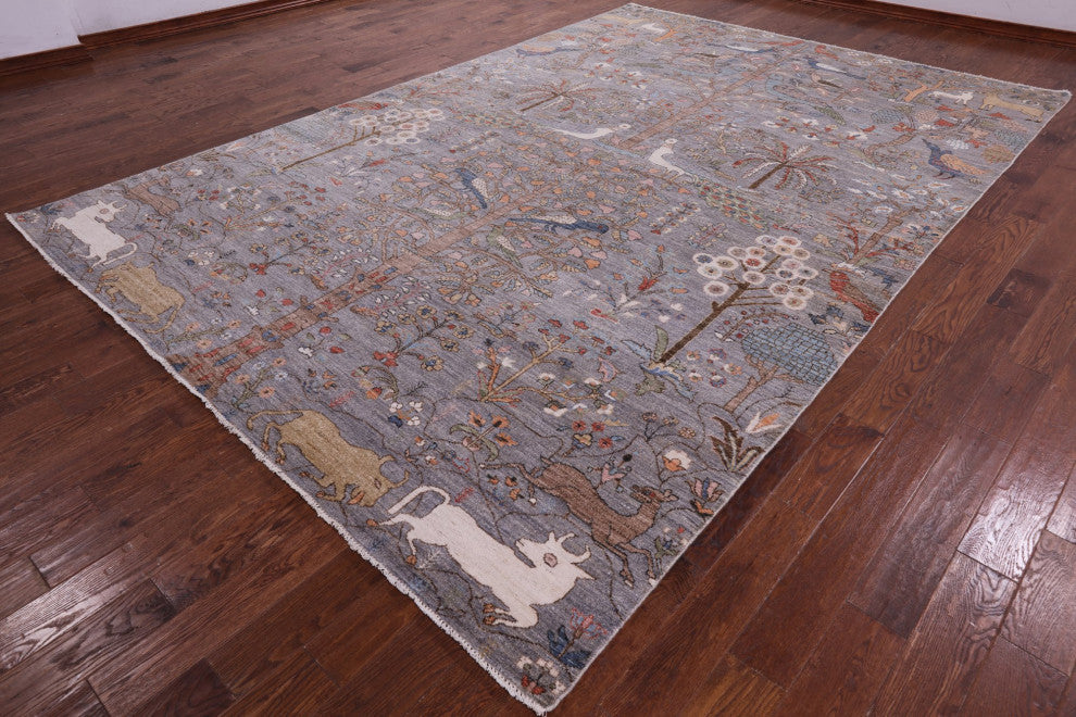 8' 11" X 13' 5" Hand-Knotted Persian Tree Of Life Wool Rug Q9584