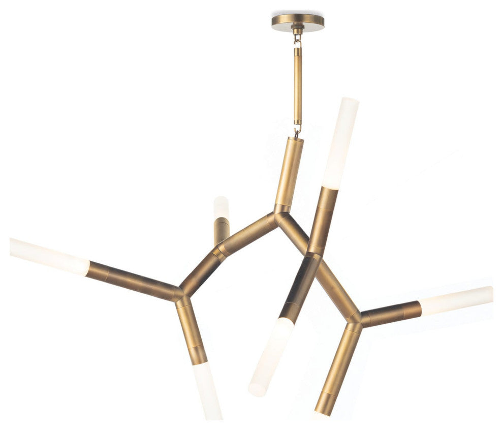 Traveler Chandelier, Natural Brass