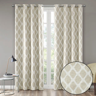 SunSmart Blakesly Ikat Blackout Window Panel, Grey, Taupe, 50"x84"