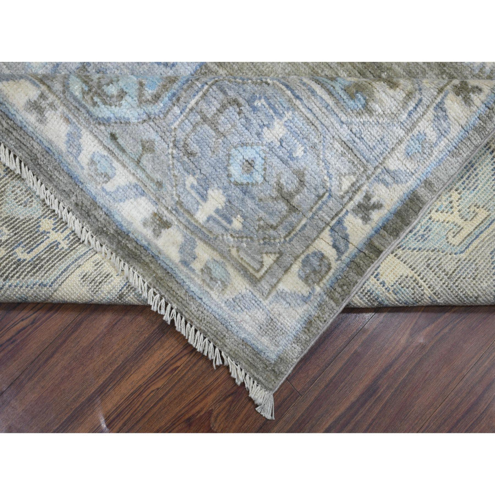 Faded Taupe, Anatolian Design Soft Wool Hand Knotted Oriental Rug, 8'0"x9'9"