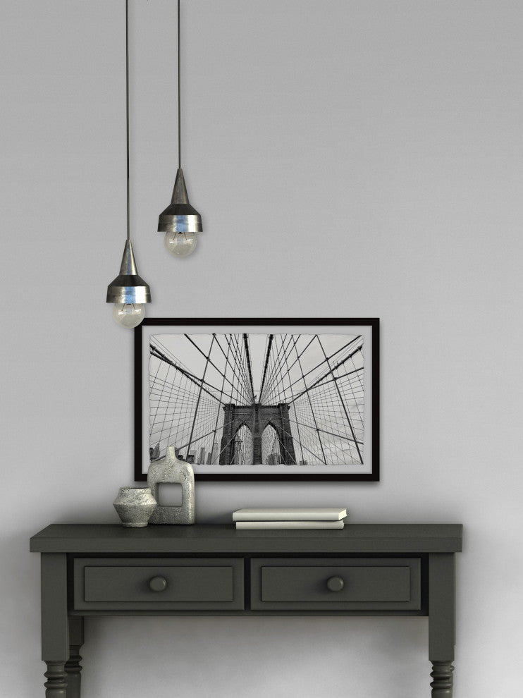 "Brooklyn Bridge Arches" Framed Painting Print, 30x20