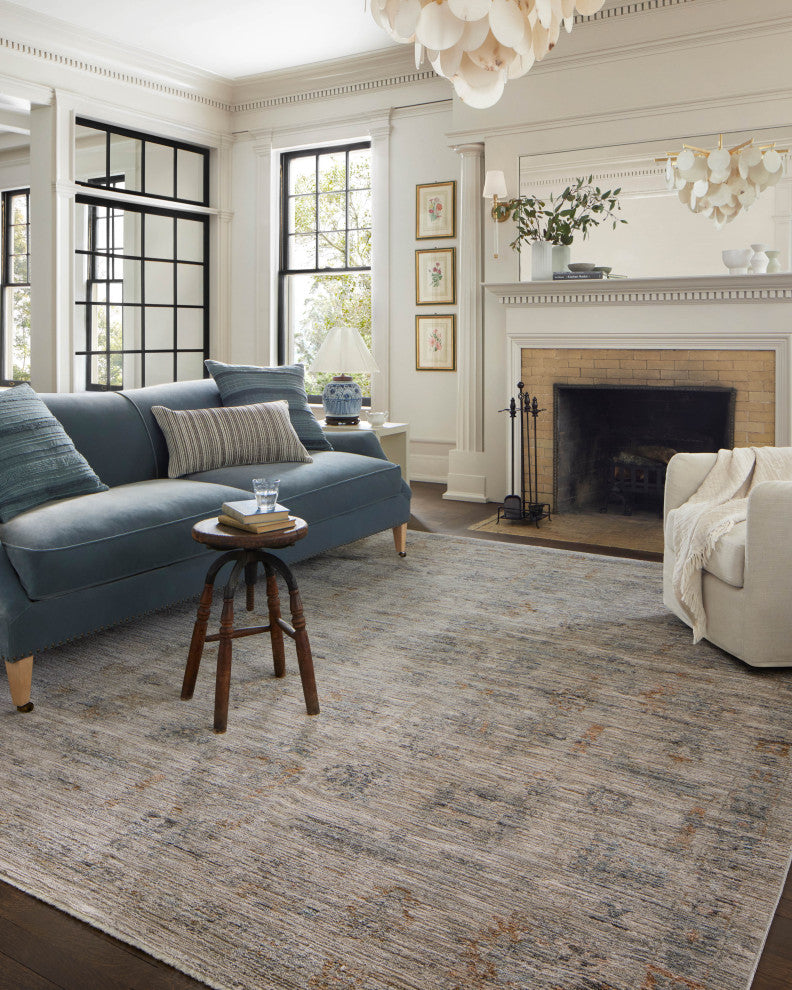 Jean Stoffer x Loloi Katherine Pebble / Ocean 5'-3" x 5'-3" Round Accent Rug