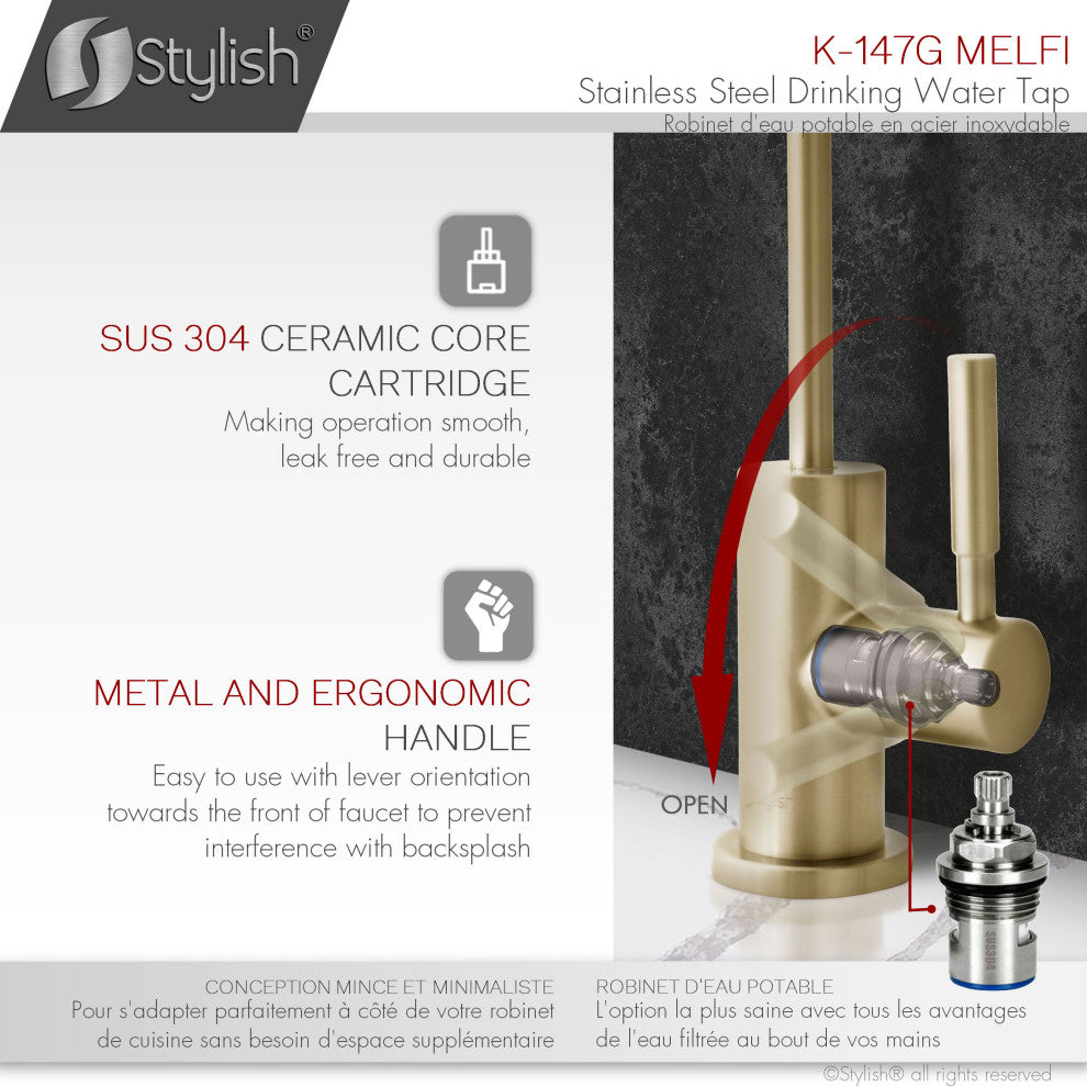 STYLISH Single Handle Stainless Steel Drinking Water Kitchen Faucet