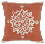 Casual Floral Mandala Medallion Throw Pillow with Tufted Border